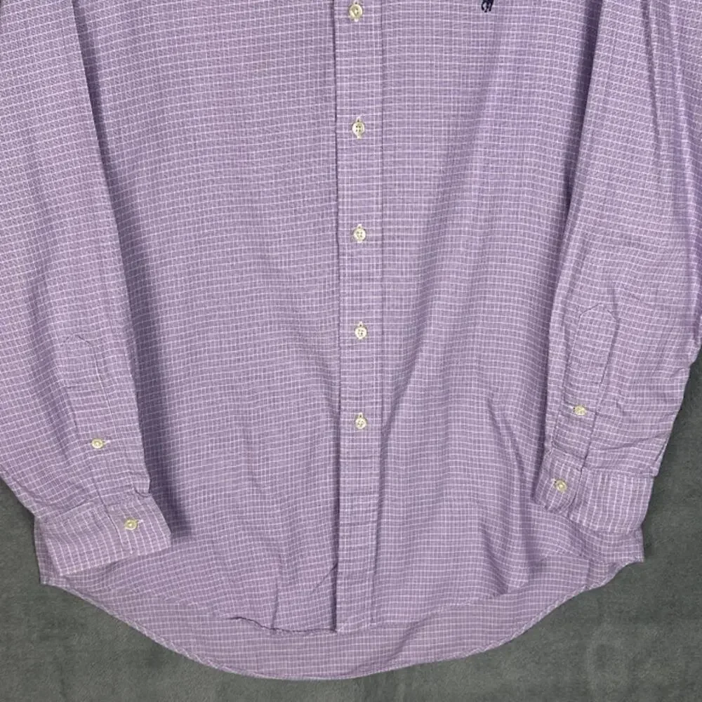 Ralph Lauren Shirt Mens 15 1/2-33 Purple Long Sleeve Button Up Yarmouth Preppy - Picture 3 of 11